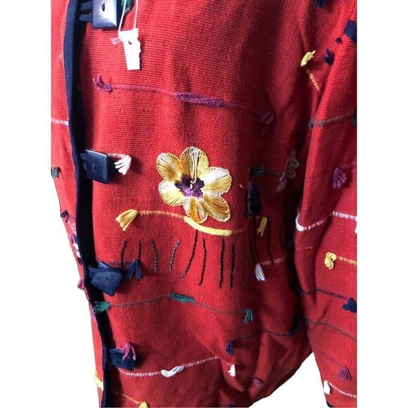 Allure cotton woven art to wear embroidered floral shacket size 14/16 L - Picture 6 of 11
